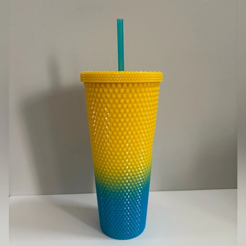 Disney Mickey Mouse Blue & Yellow Studded 24 oz Tumbler with Straw